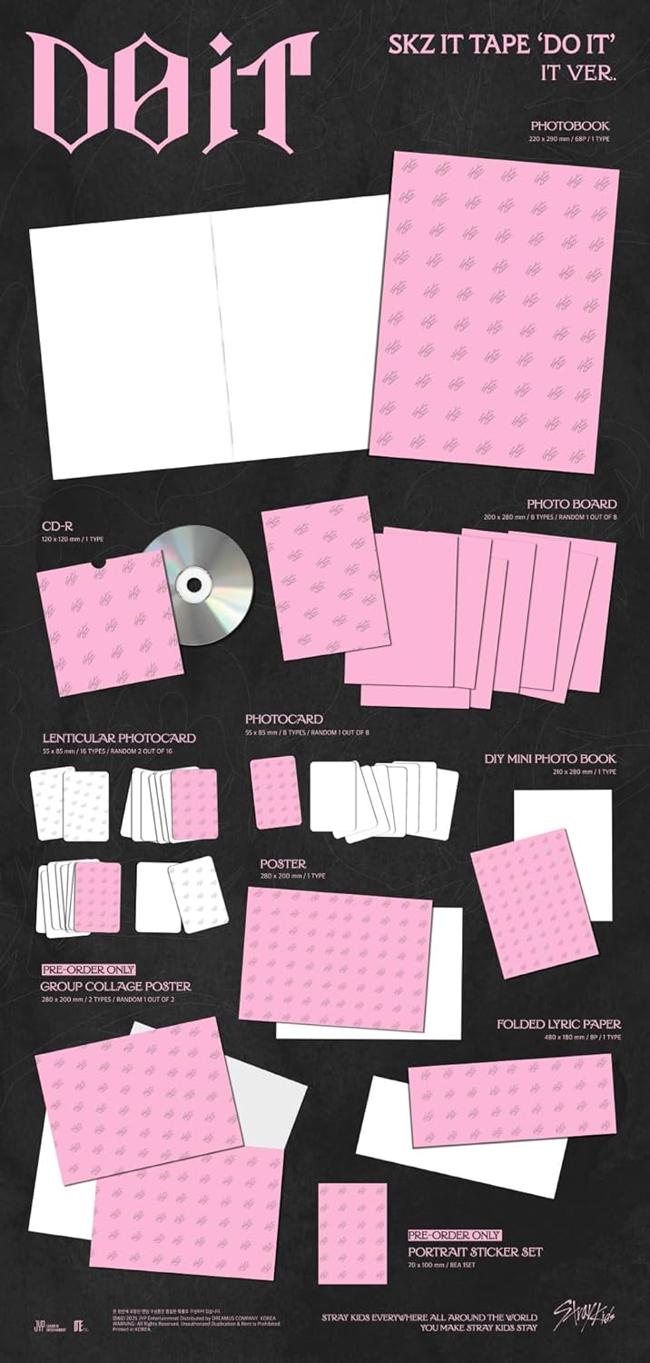 (SKZ) Stray kids SKZ It Tape Do It Album 3p Set (Do ver+IT ver+PLVE ver) +Express