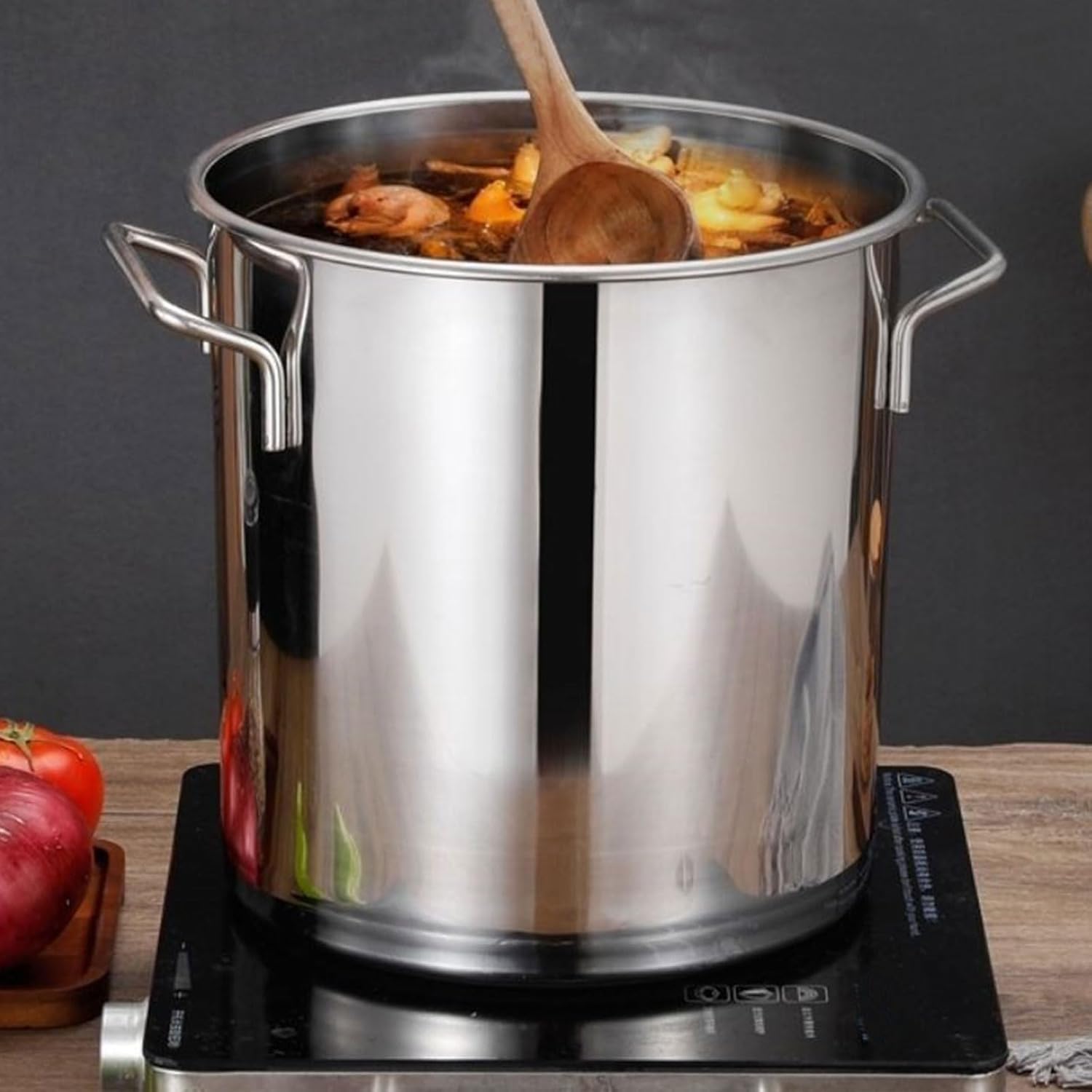 Stainless Steel Big Cooking Pot 201 with Lid - Versatile Soup Pot for Home Kitchen(90L)