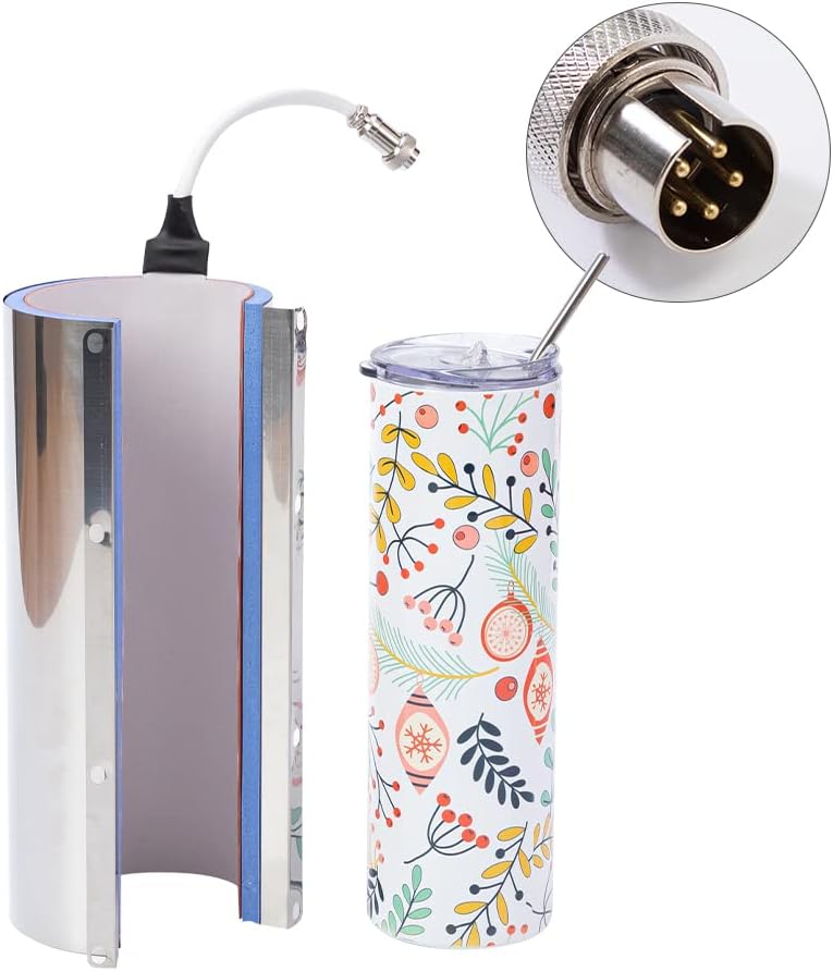 PYD Life 5 Pin Connector 30 OZ Tumbler Mug Heat Press Attachment 30 OZ Replacement Heating Element for V3.0 Heat Press Skinny Tumbler Press Machine