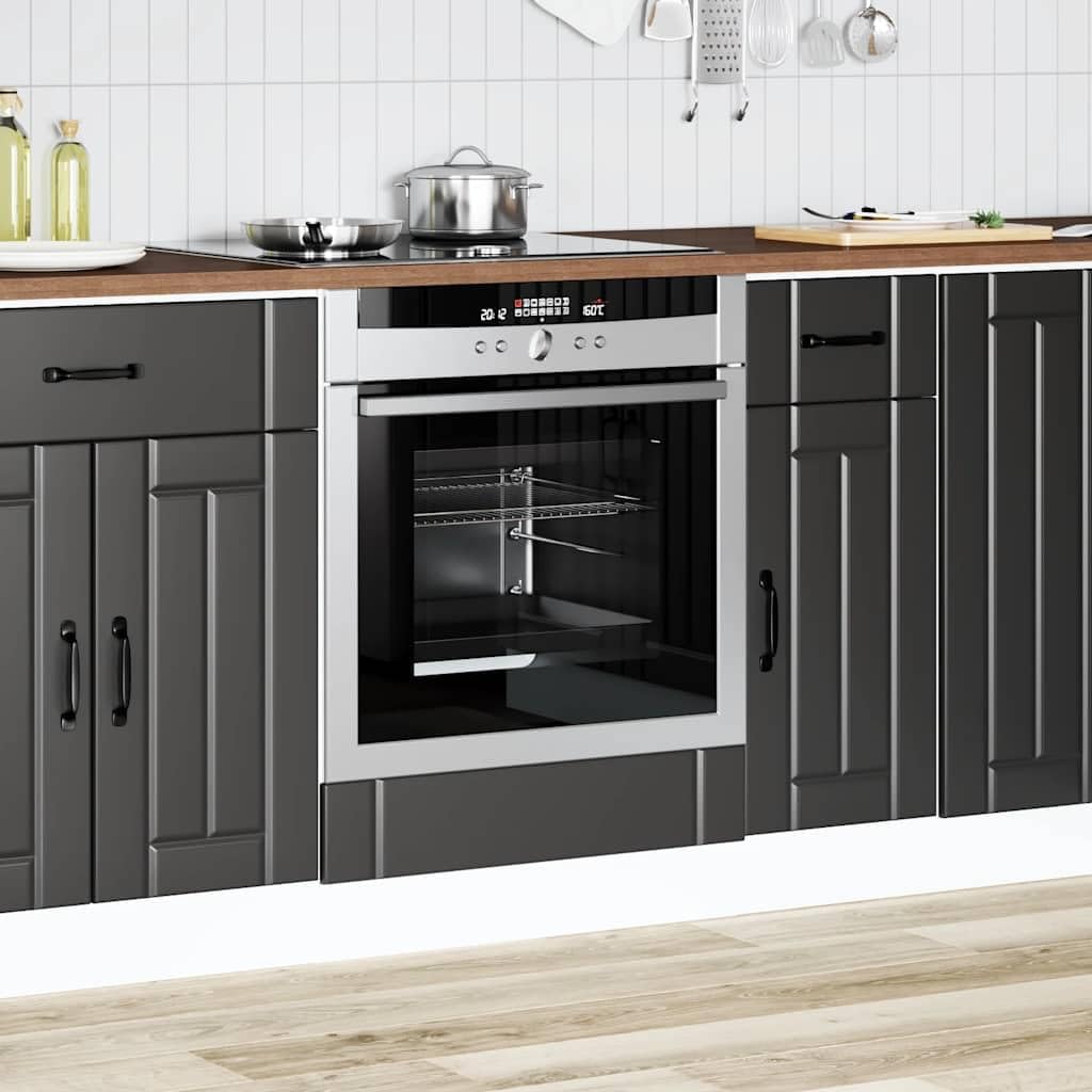 vidaXL Oven Cabinet Black Engineered Wood Compact Oven Cabinet