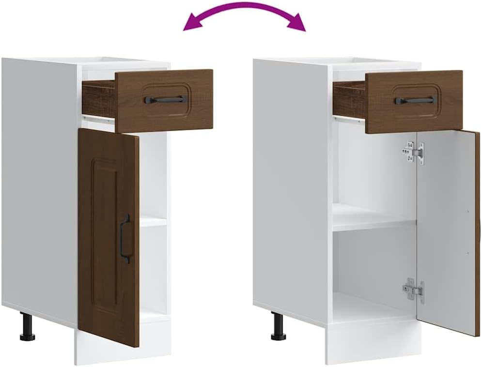 vidaXL Kitchen Base Cabinet Brown Oak Engineered Wood Standard