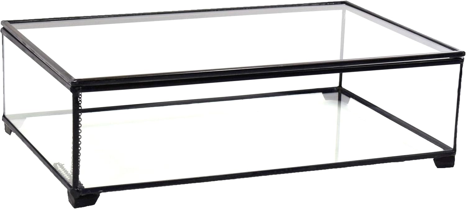 Large Clear Glass Box Home Accent Decorative Table Display - J Devlin Box 748