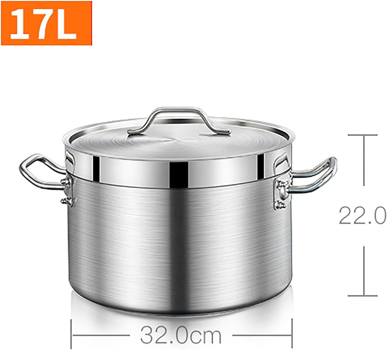 304 Stainless Steel Stockpot,Classic Deep Cooking Pot Canning Cookware with Stainless Steel Lid,for Gas Stove/Induction Cooker,One Color-58L