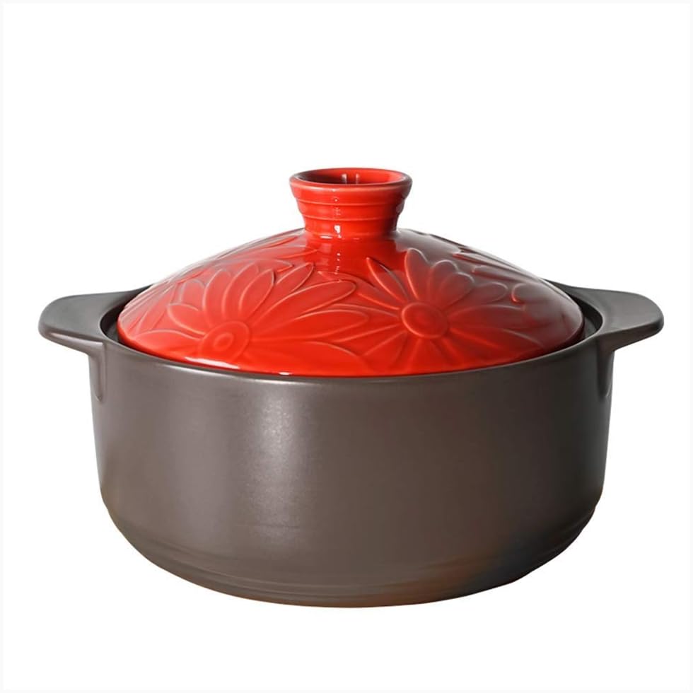 Chef's Classic Enameled Cast Iron 7-Quart Round Covered Casserole, Cardinal Red