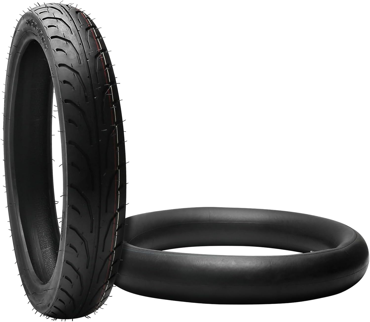 Racing 17 Inch 80/90-17 Motorcycle Tire Tubeless Road Tread + Inner Tube 2.50/2.75-17 – Street Tire for Motorcycles,Motorbike, Cruiser, Scooters & Mopeds, Trails Fits 1.6x17 & 1.85 Rims
