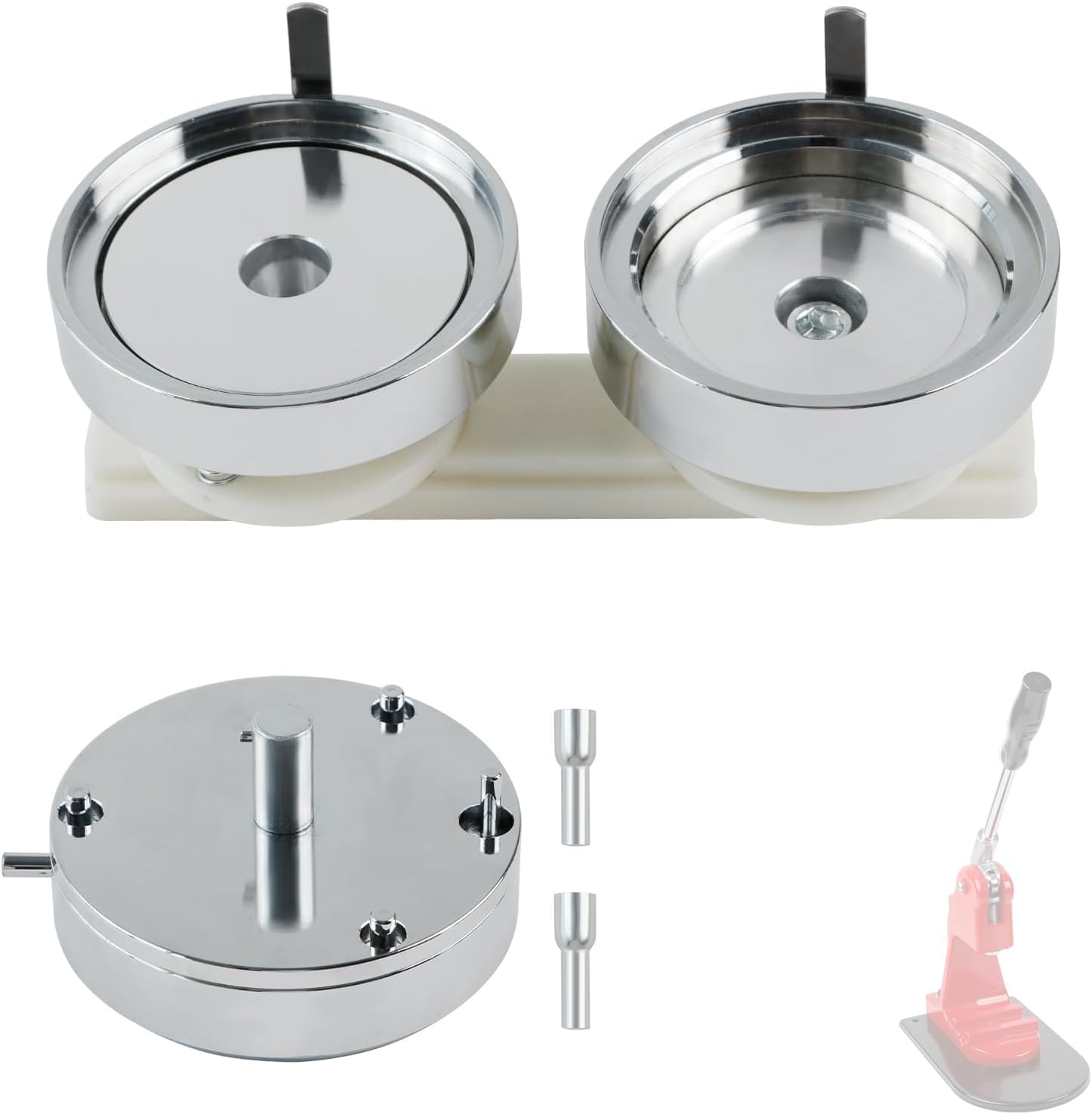 3 inch/75mm Button Maker Mold - Interchangeable Die Mold for Slide Rail Button Maker Machine - Silver Metal & Resin - 1 Piece