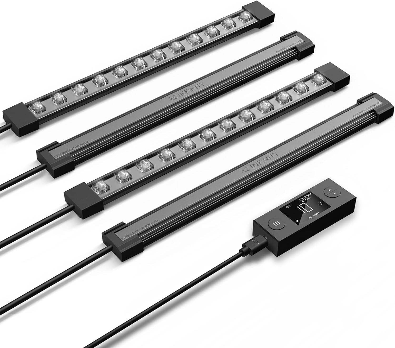 AC Infinity IONBEAM S11, Full Spectrum LED Grow Light Bars 11”, Deeper Penetration Samsung LM301H EVO Diodes and Digital Dimming Timer Controller, for Veg Bloom Indoor Plants, Grow Tents, Greenhouses