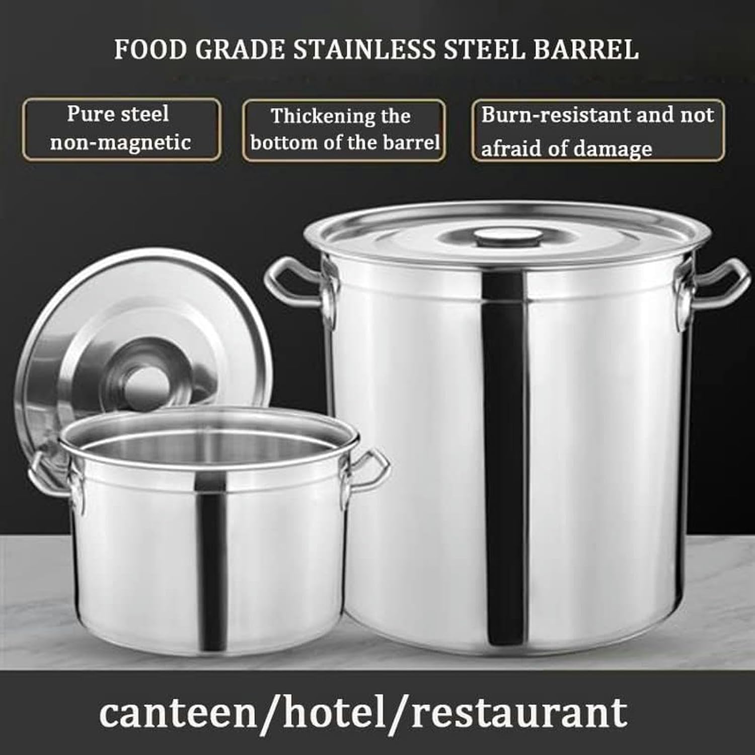 Heavy Commercial Stockpot Stainless Steel Crawfish Seafood Turkey Fryer Pot with Strainer Basket and Lid Pasta Cooker for Home Restaurant Kitchen,63Qt(27Qt)