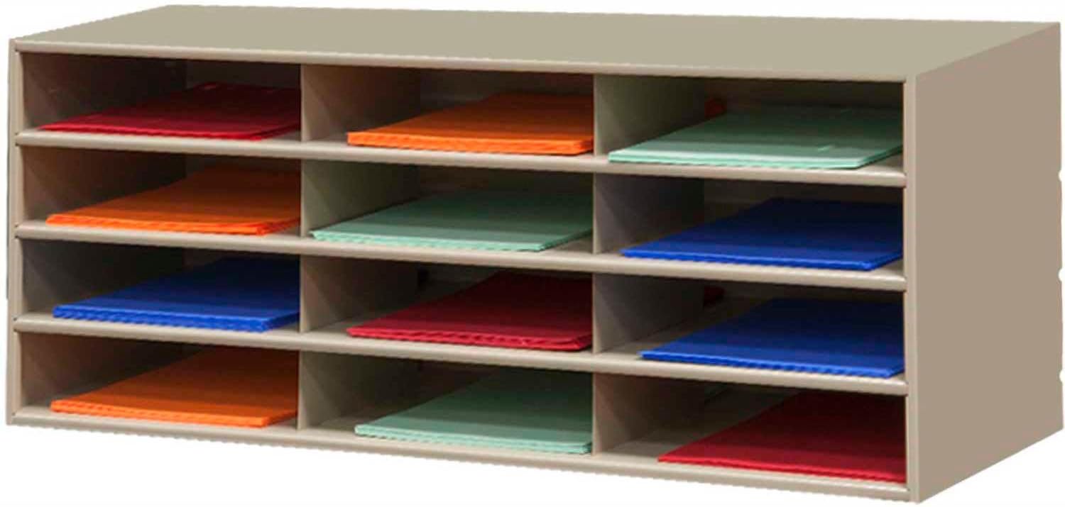 Durham 432-75 Tan Cold Rolled Steel Horizontal Literature Storage Rack, 33-3/4