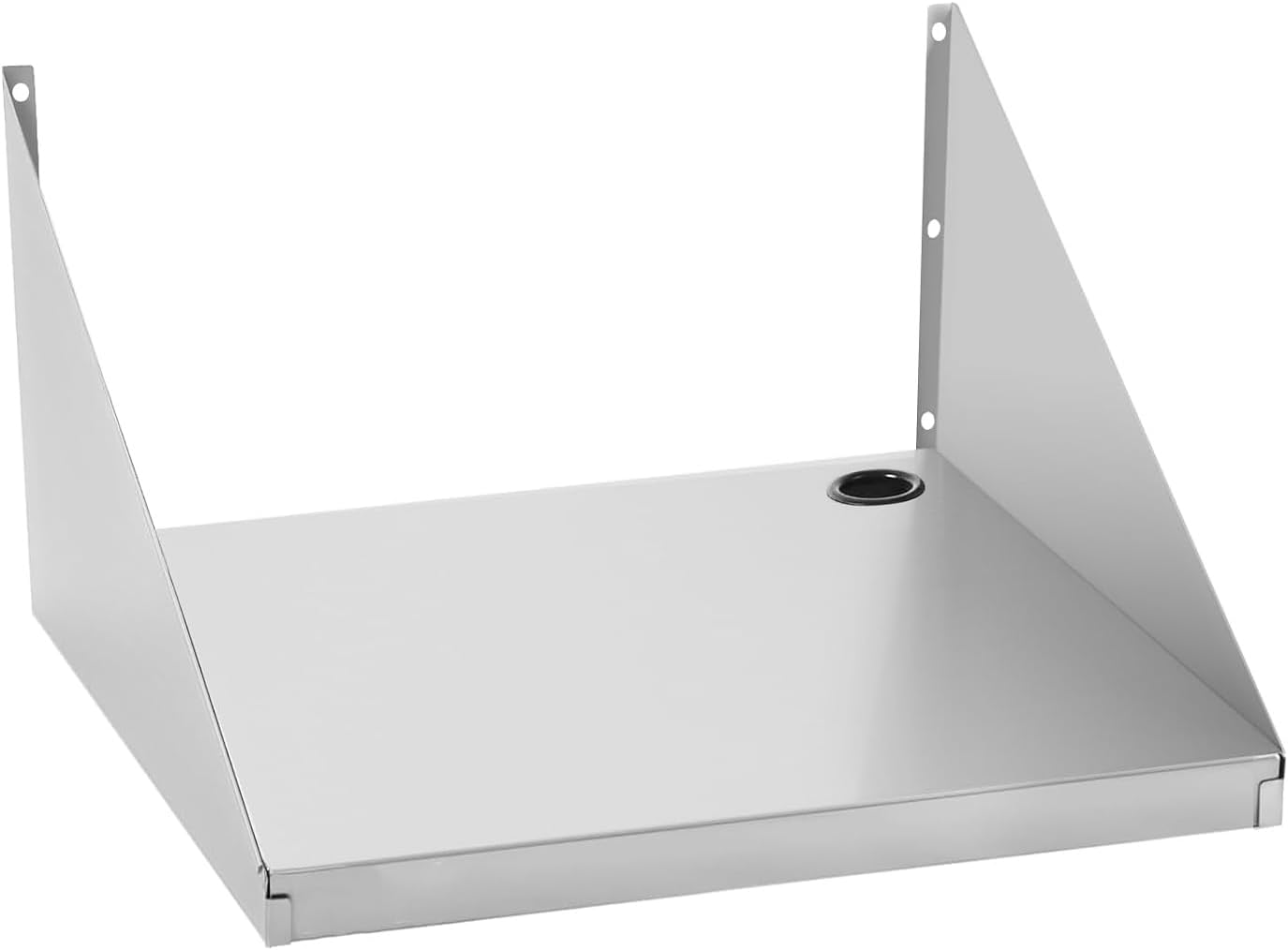 Stainless Steel Microwave Shelf with Side Guards - Heavy Duty Wall Mount Floating Rack, Load-Bearing & Space-Saving Storage for Kitchen Oven Appliances, Ideal for Home & Hotel (24''x24''x12)