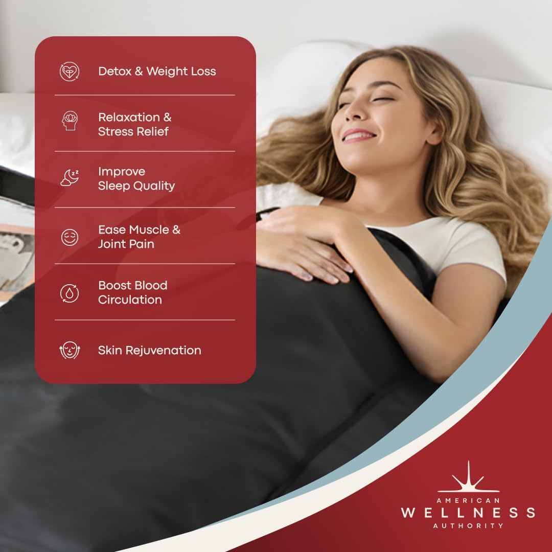 Sauna - Portable Sauna for Home - Infrared Blanket for Detox, Weight Loss & Relaxation, Dry Heat Therapy Bag, Personal Wellness at-Home Wraps with Adjustable Temp 95-185°F. 110V 500 Watts, 71