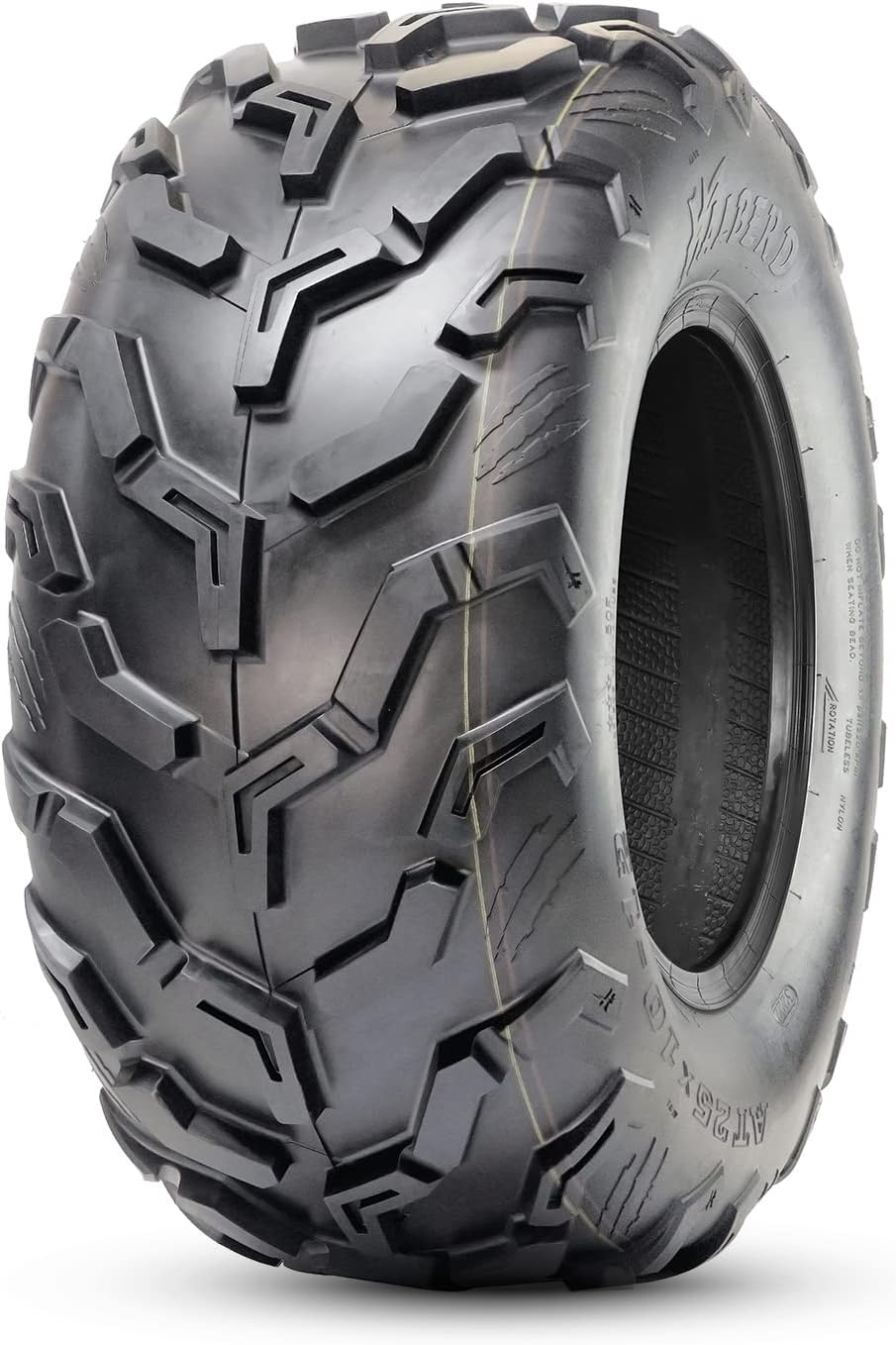All Terrain HALBERD 6PR ATV/UTV Tires, 25x10-12 Front Rear Spare Tire, 15mm Tread Depth 25x10x12 Trail Sand Off-Road Tires - Pack of 1