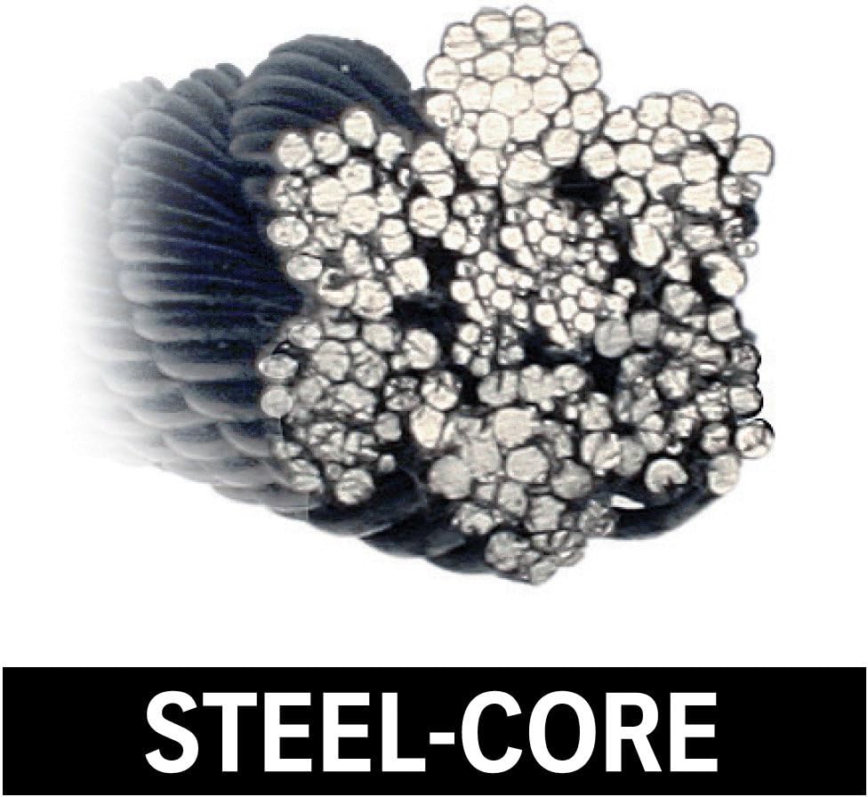 VULCAN Winch Cable - Steel Core - Swivel Hook - 3/8 Inch x 50 Foot - 14,000 Pound Minimum Breaking Strength