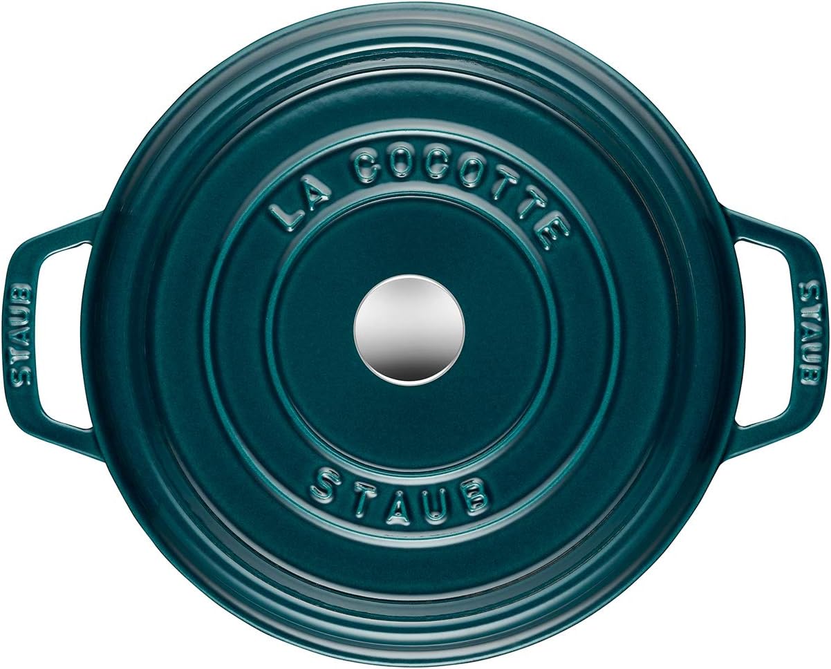 STAUB Cast Iron Roaster/Cocotte, Round, 20 cm, 2.24 L, La Mer