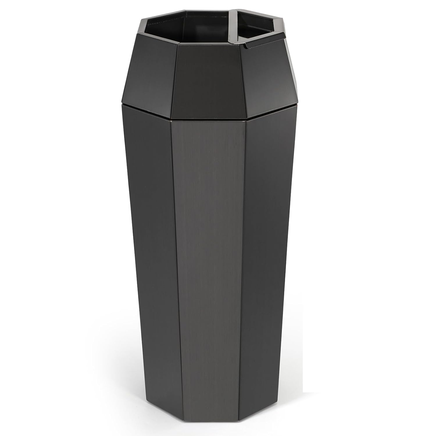 Dyna-Living Commercial Heavy-Duty Trash Cans Outdoor Garbage Can with Lid Large Trash Cans with Inside Cabinet for Patio, Black Stainless Steel Garbage Can Commercial Indoor Trash Bin for Lobby