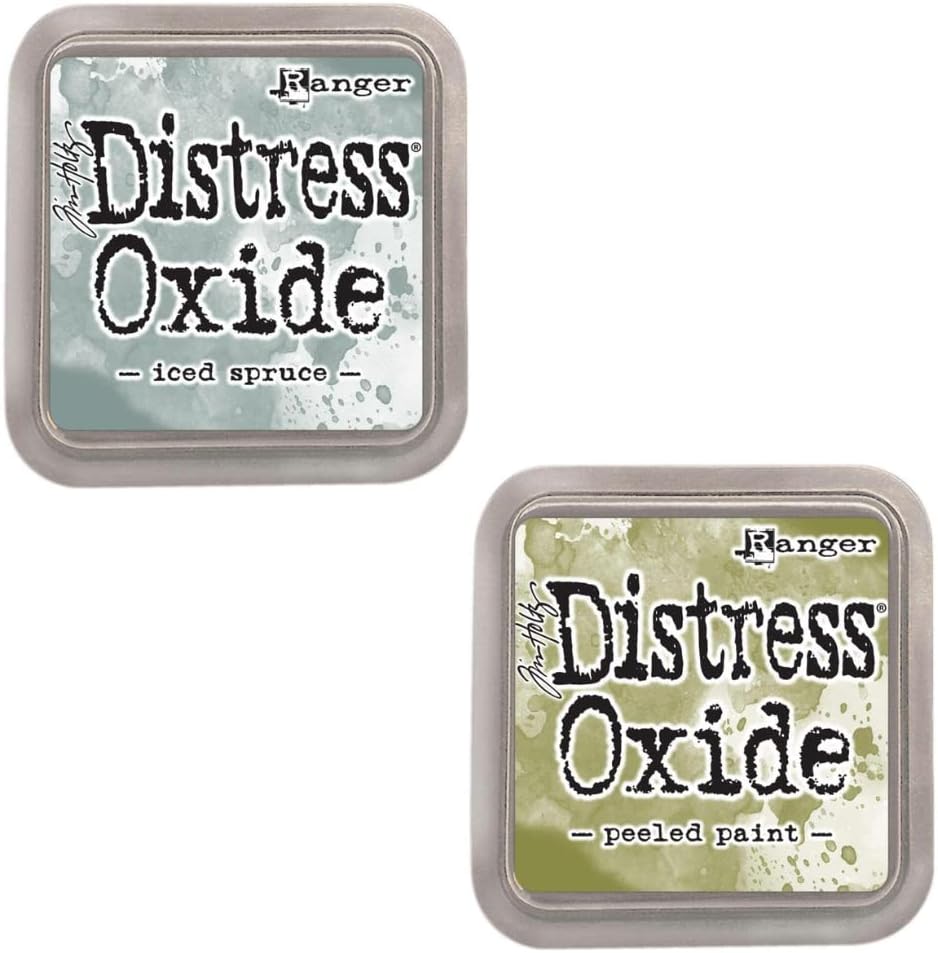 Set of 12 Pigment and Dye Fusion Inks with Felt Pad | Matte Finish | Distress Oxide by Ranger - Designed by Tim Holtz | Kit Number 1 | Approx. Size 3“ x 3” (7.6 x 7.6 cm)