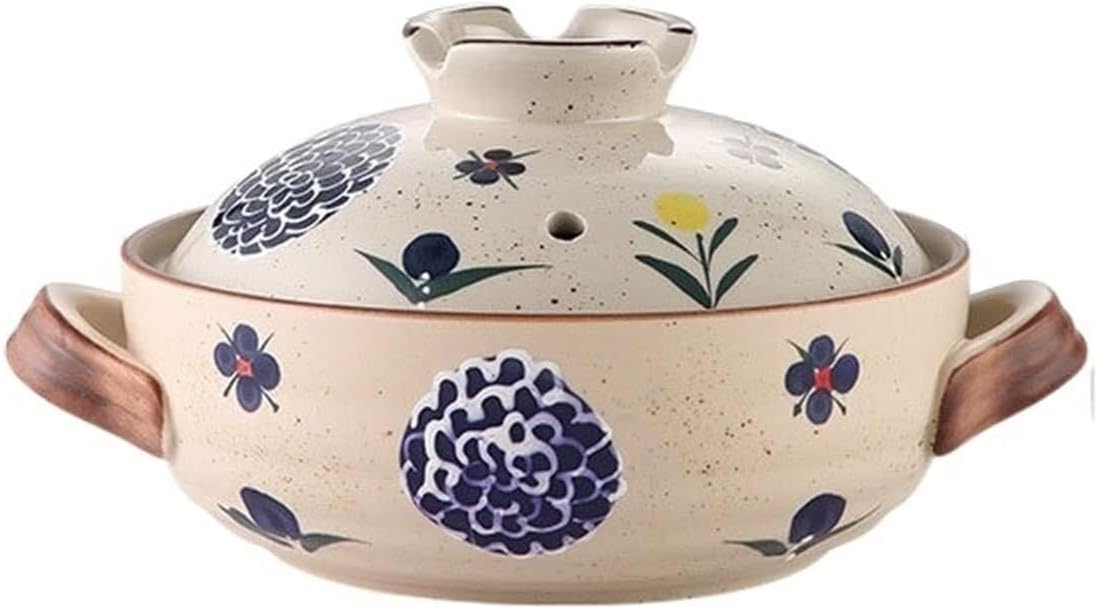 Non-Stick Ceramic Casserole Stew Pot, Heat Resistant Soup Cooker for Gas Stoves, Composite Multi-Layer Bottom