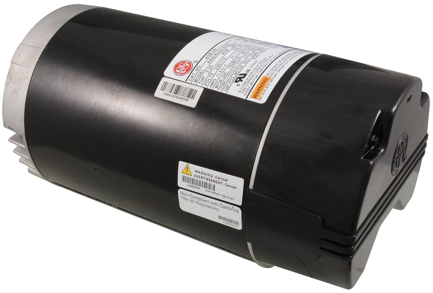 U.S. Motors Emerson ASB129 C-Flange Single Speed 1-1/2HP Full Rated 56J Pump Motor