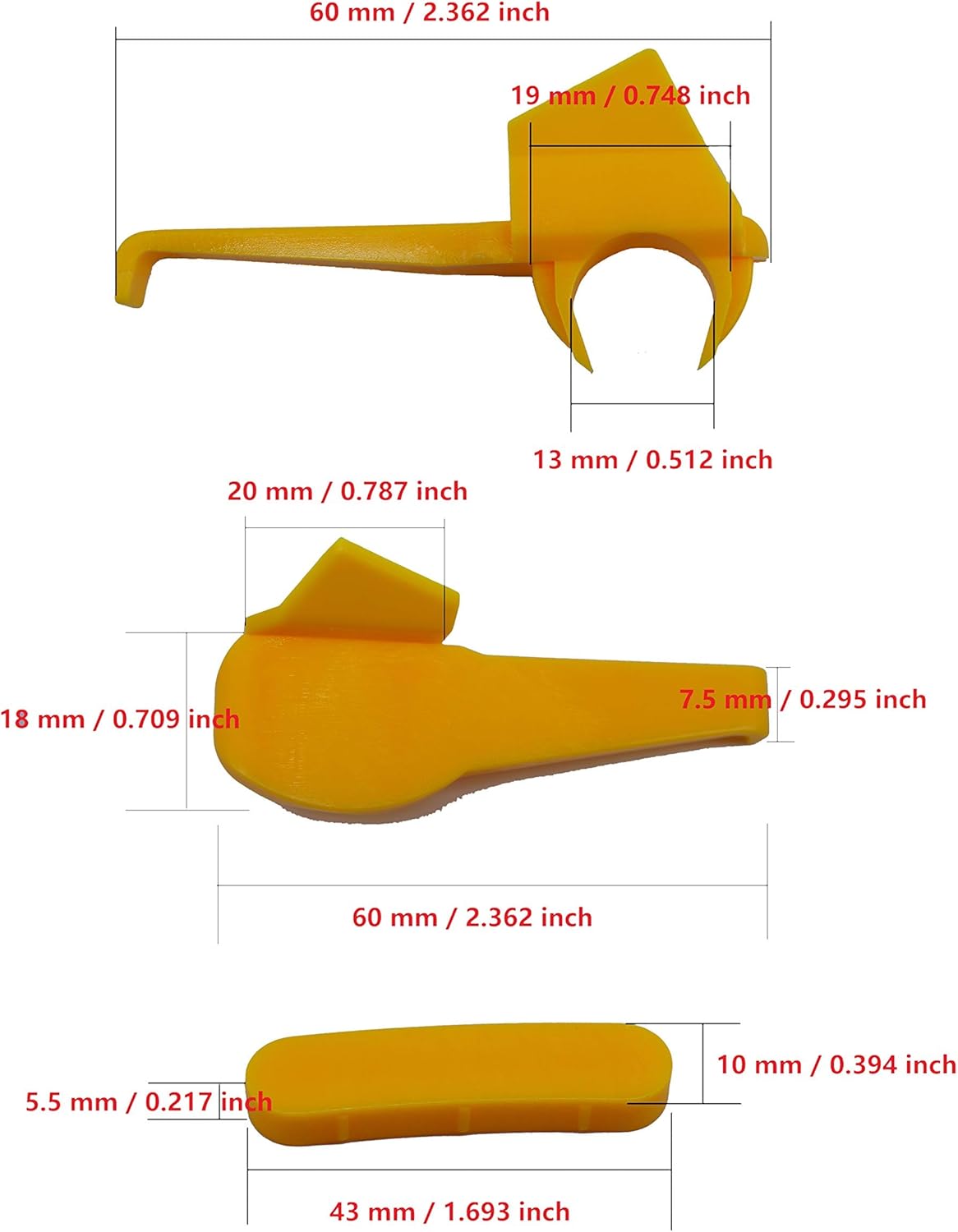 Tire Changer Plastic Insert, Tire Machine Guard, Wheel Rim Edge Protector for Mount Duck Head, Nylon Tyre Demount Fitting Head Part, 6 Front (Upper) + 6 Rear (Lower) Insert Kit/Pack, 5 Packs, 01YKL