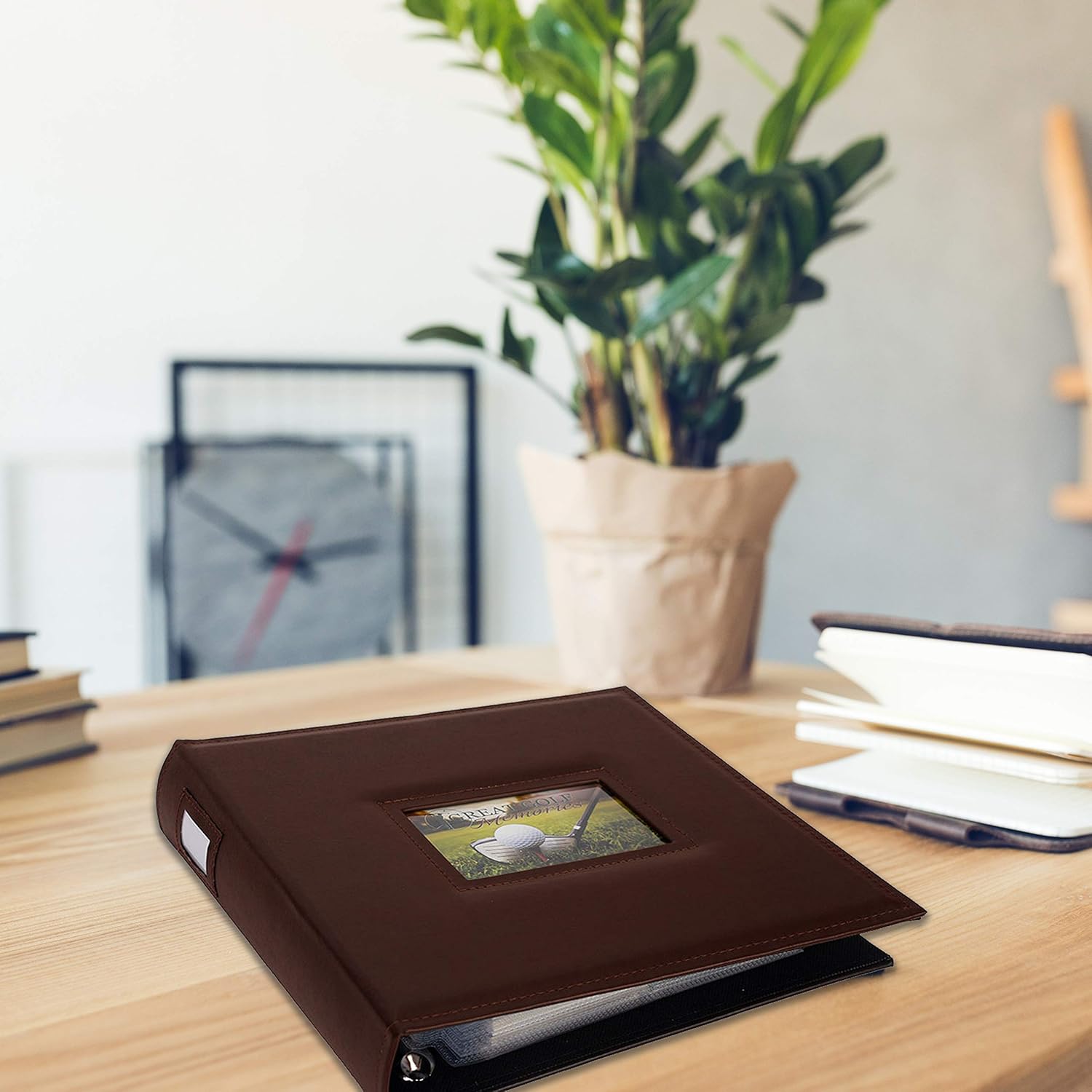 Golf Scorecard and Photo Album | Available in Brown or Black | Holds Up to 130 Scorecards | Designed for 4