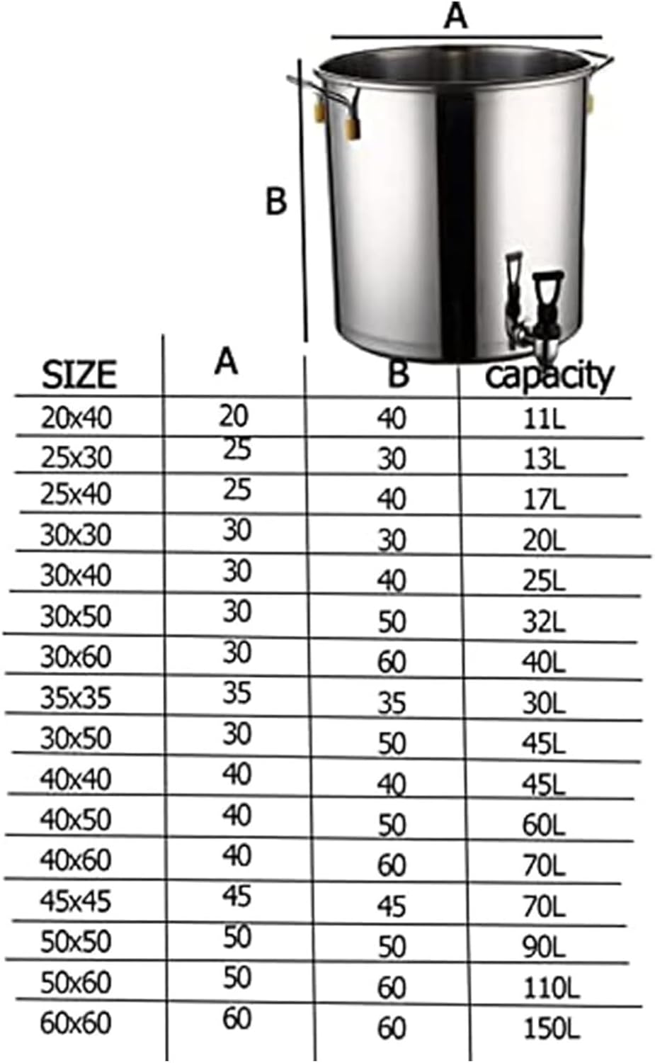 Stainless Steel Stock Pot,Stainless Steel Stockpot Multifunctional Soup Pot With Lid And Tap, Restaurant Hot Water Tea Bucket, For With All Stoves(50x50CM)