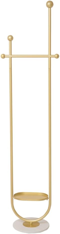 Clothing Rack - Marble Base Gold Metal Coat Stand for Hanging Clothes - Bedroom Standing Garment Rack - Heavy Duty Coat Hanger - Freestanding U Shaped