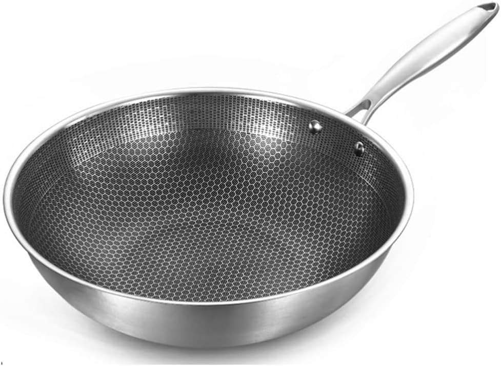 Kitchen Wok Pan 7-layer stainless Steel Forging For Electric, Induction and Gas Stoves Cookware