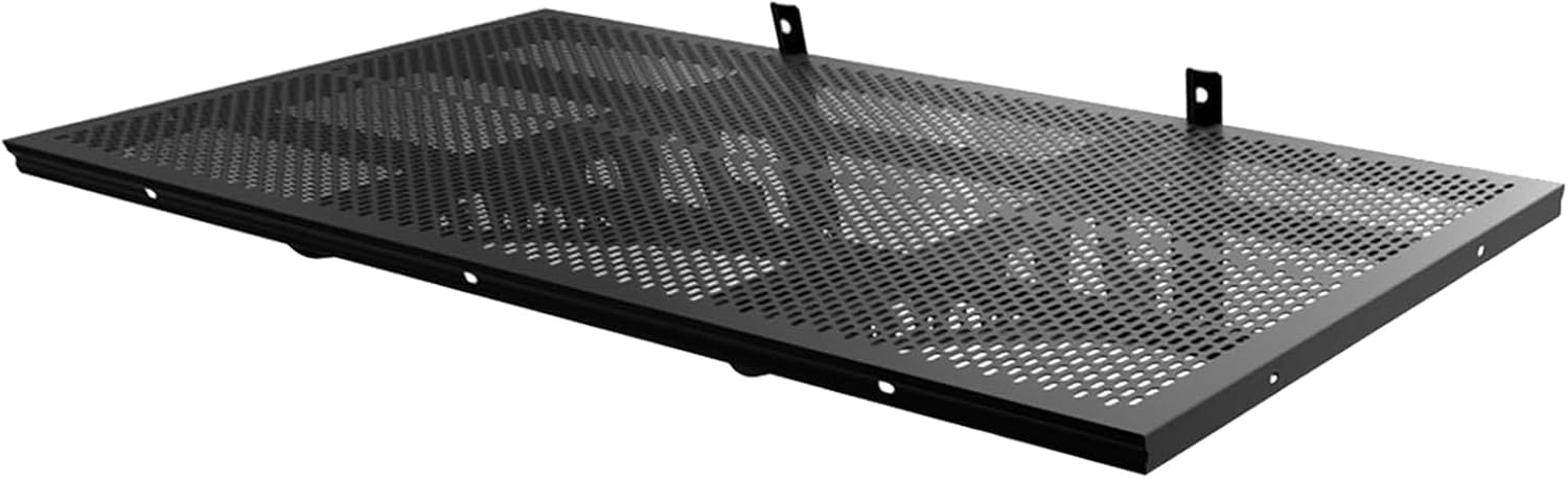 Metal Garage Wall Shelf, Heavy Duty Garage Storage Shelf Wall Mounted (Black, 1.6X4FT-2PACK)