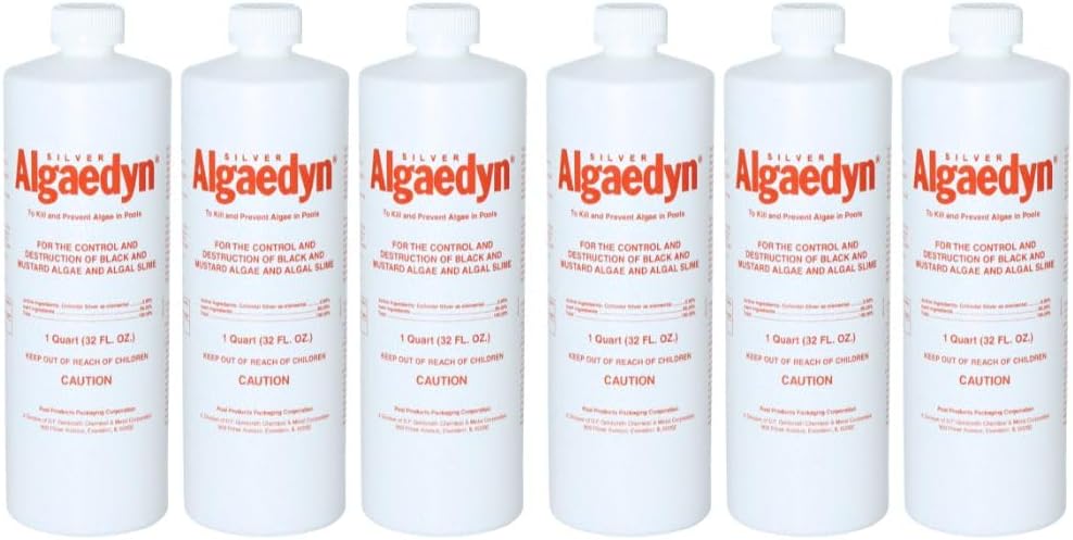 Silver Algaedyn Algae Remover Algaecide | Green and Mustard Algae Remover | Black Algae Remover | 32 oz. | 47-600 (6)