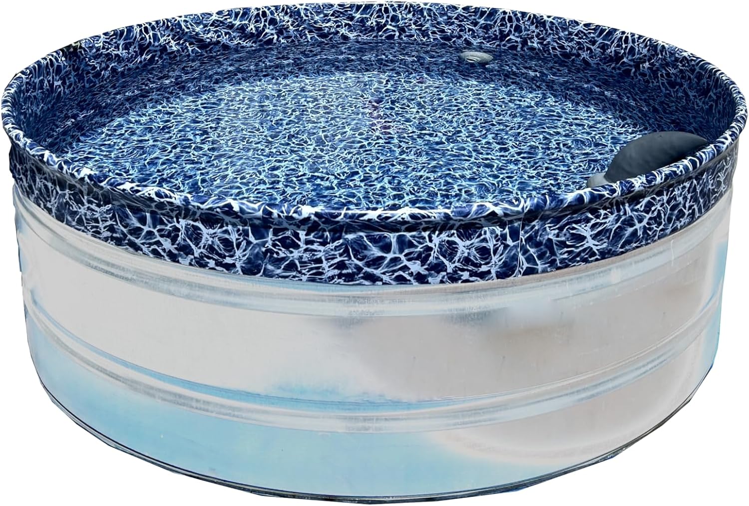 Generic Stock Tank Pool Liner - Galvanized Stock Tank Protective Liner (10ft Round), Ocean Blue Wave, STL10-OCBW