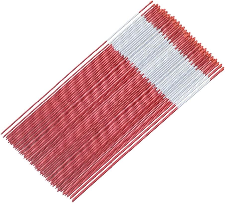 Replacement-Parts For Reflective Markers 48In Red Driveway Markers 100Pcs Snow Stakes 5/16 Diameter Mod-W91R-2458