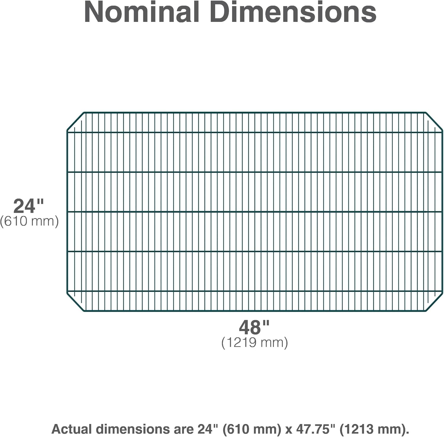 METRO EZA-2448NK3 Super Erecta EZ-ADD Wire Shelf, Metroseal Green, 24