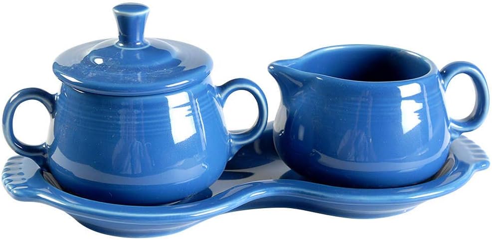Fiesta® Sugar & Cream Tray Set – Durable Ceramic, Lead-Free, Dishwasher/Microwave/Oven Safe – Made in USA Dinnerware - Daffodil