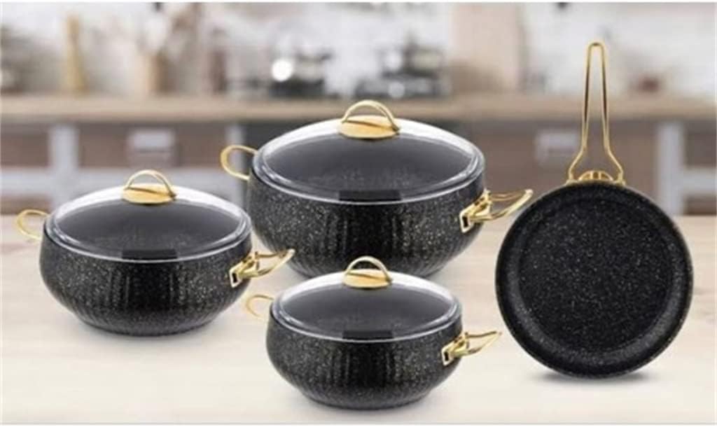 Cookware Cookware Pots and Pans 7 Piece Cookware Set with Granite Lid Coating Accessories Kitchen Nonstick Pans