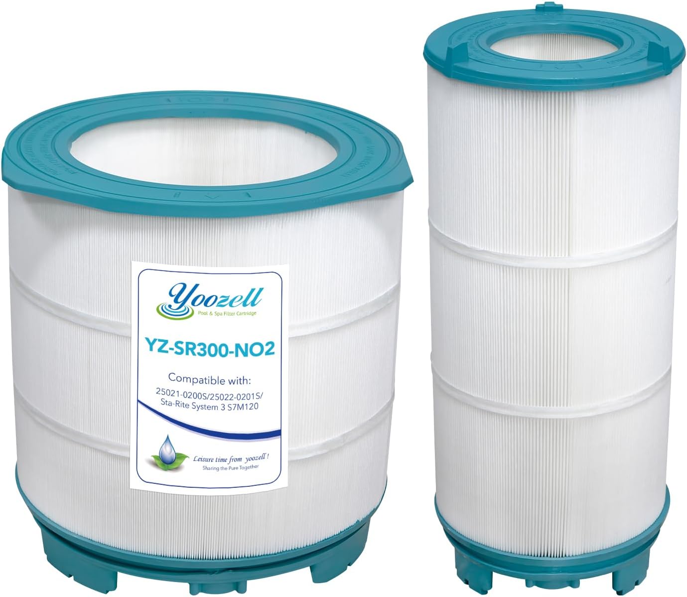 YZ688E. System 3 S7M120 Pool Filter Inner&Outer Replacement 25021-0200S 25022-0201S Darlly SR300 300Sq.ft Inground Pool Cartridges (Teal)