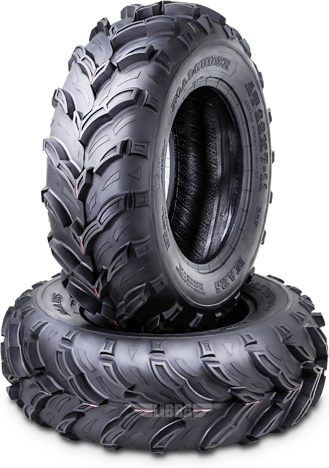 ROADGUIDER Set 2 Road Guider ATV Mud Tires 22x7-11 22X7X11 6PR 20mm deep tread compatible for Honda Recon 250 Suzuki Ozark 250