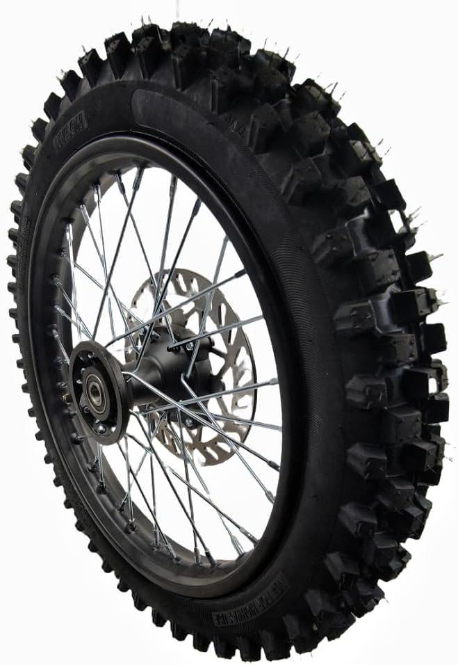 CLEO 60/100-14 Front Wheel Rim Tire Assembly for 50cc-125cc Dirt Bike taotao TTR SSR CRF Apollo 15mm axle includes 190mm brake disc