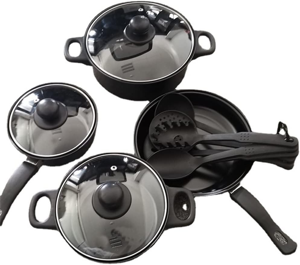 13 Piece Cookware Dishwasher Safe Aluminum Kitchen Set Frying Pan Nylon Kitchen Utensils