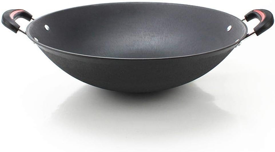 Cast Iron pan Big Pot Round Bottom Wok Uncoated Non Stick Double Ear Fryin pan Casserole Selected Kitchen pots Chinese cookware