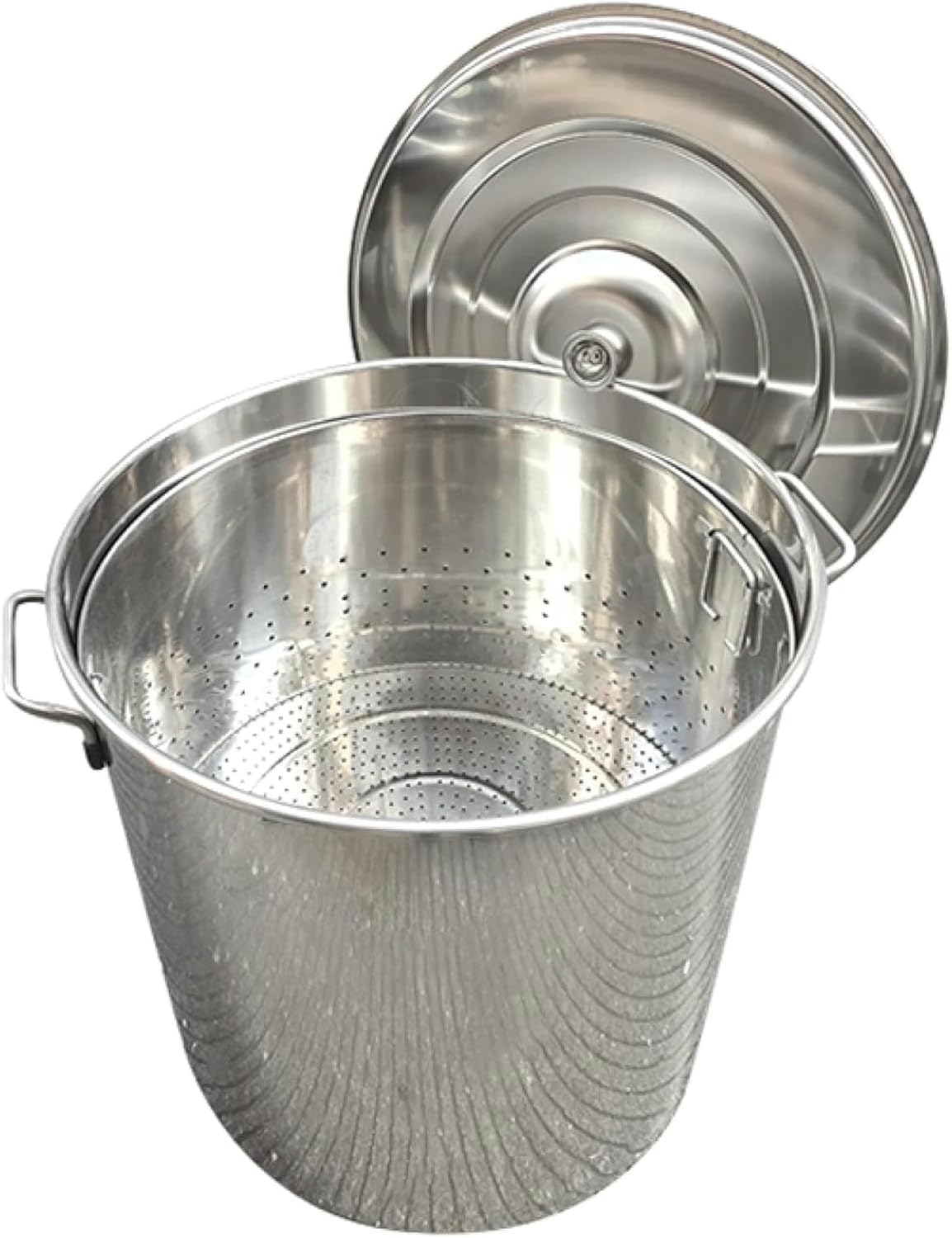 Commercial Stainless Steel 27QT/45QT/63QT Pot Strainer Basket Heavy Duty Outdoor Stockpot Large Crawfish Seafood Boil Pot with Strainer Compatible with All Types of Stoves/A / 45x45cm(A 40x40cm)