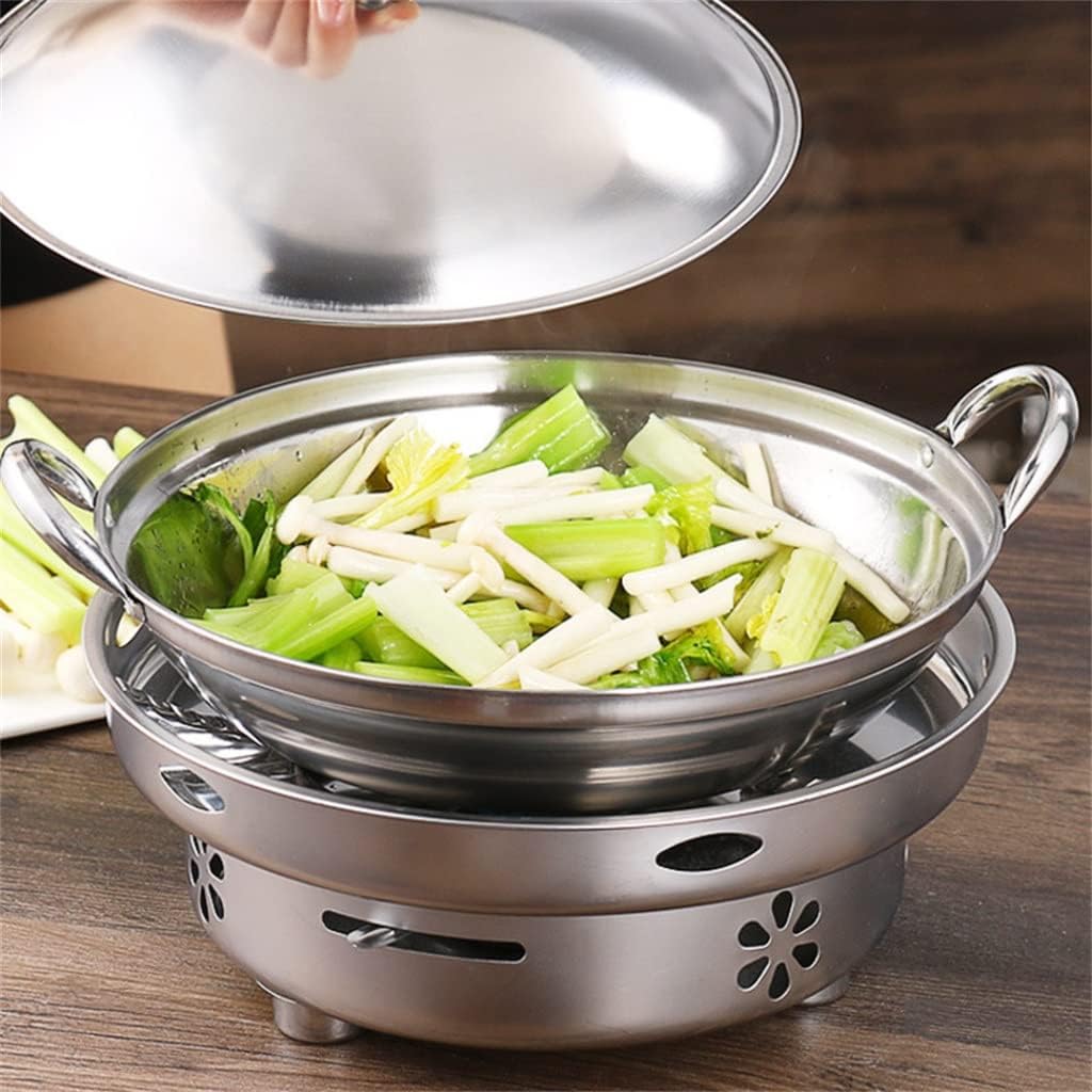 Hot Pot Heater Outdoor Household BBQ Stainless Steel Spirit Party Camping Stove Tourist Burner