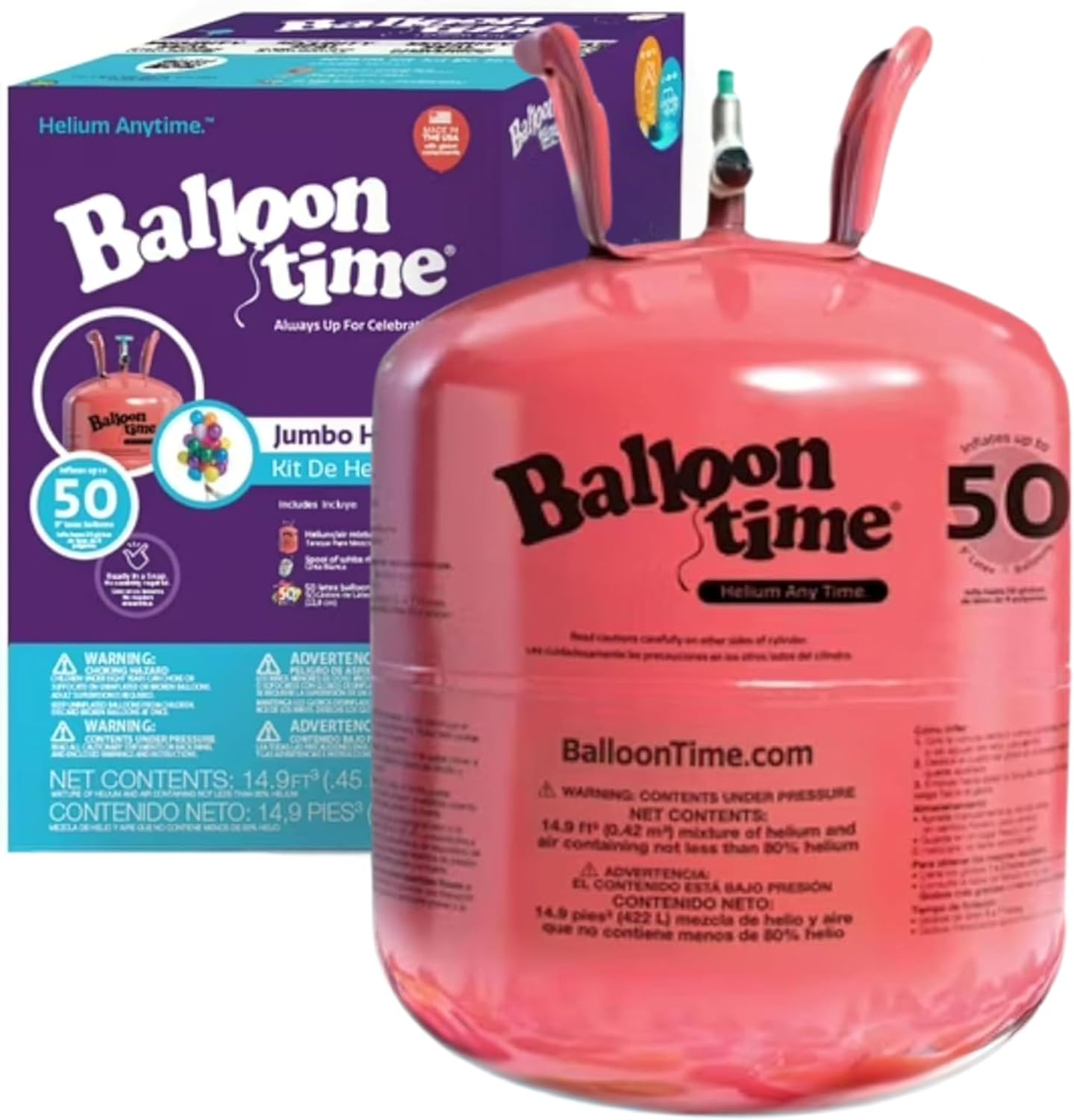 Helium Tank for Balloons At Home Disposable Helium Tank 14.9 cu.ft for Party, Birthday