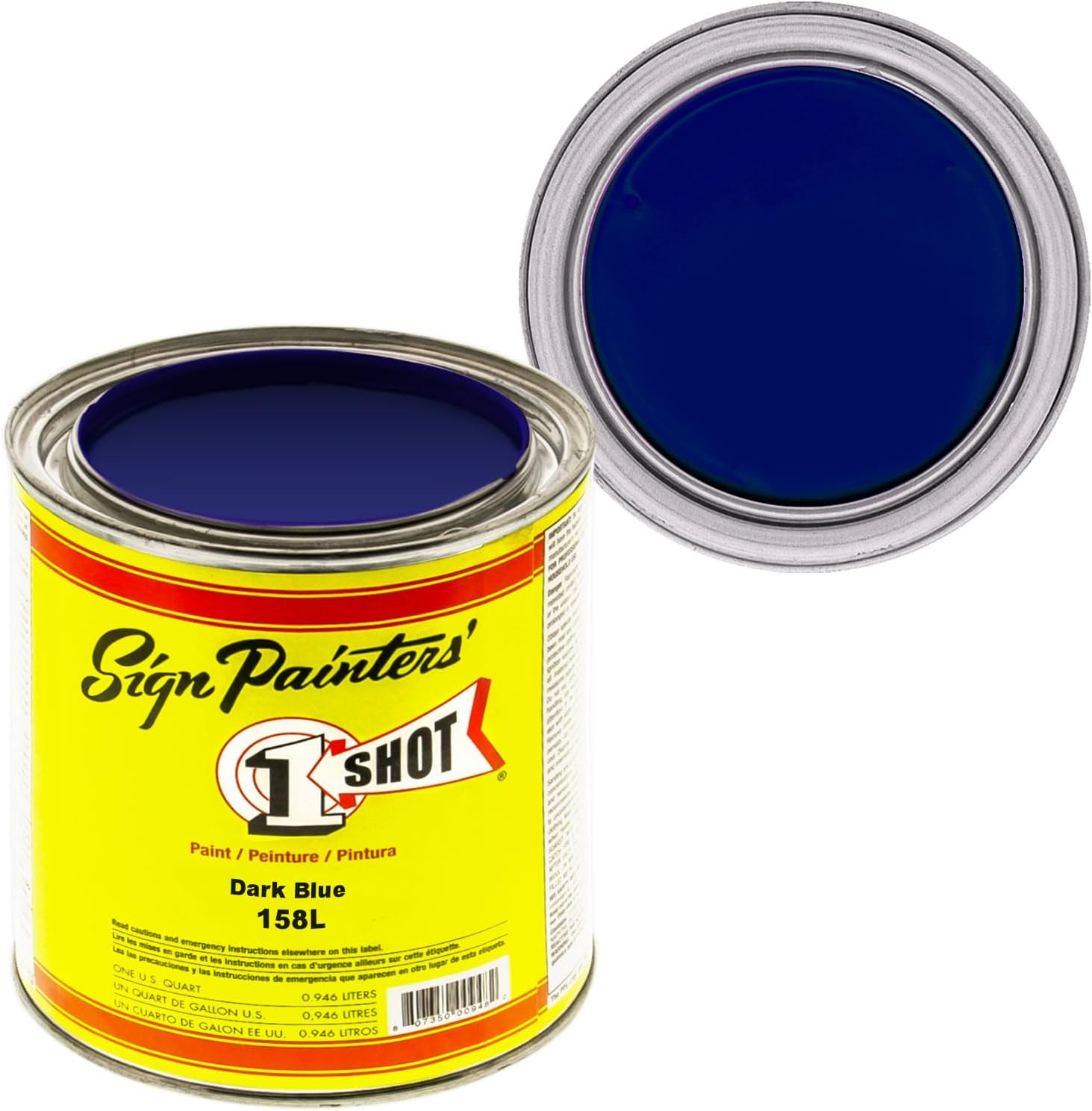 1 Shot Lettering Dark Blue Pinstriping Lettering Enamel Paint, Quart