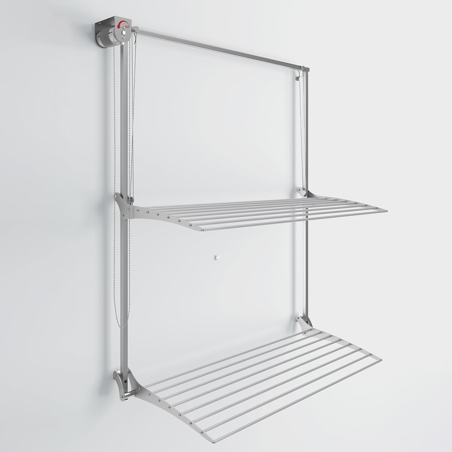 foxydry Wall Plus, Wall Mounted Drying Rack, Wall Clothesline, Laundry Drying Rack Foldable and Suspended Clothesline in Aluminium and Steel