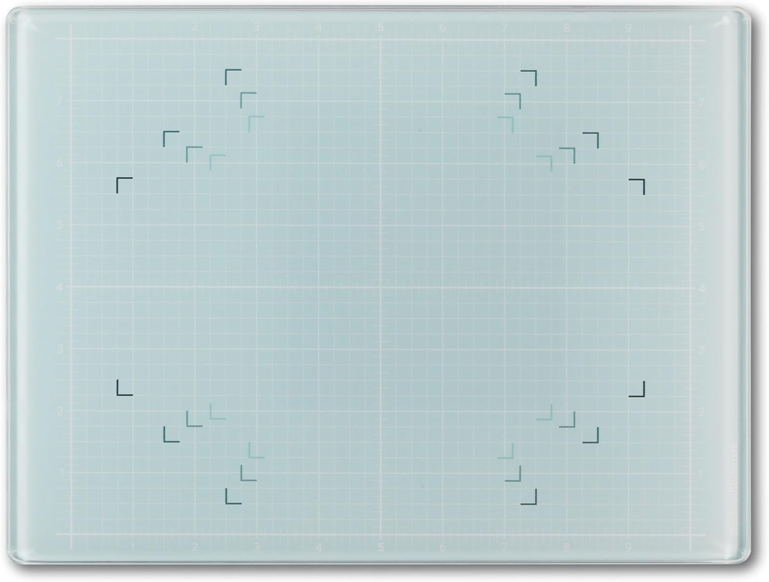 GLASSBOARD STUDIO True White Glass Craft Mat (13.5x18in) - Magnetic, Heat & Scratch Resistant, Stain-Proof for Crafting, Cutting, Painting, Mixed Media Artwork - Grid & Angle Lines, Non-Slip Feet