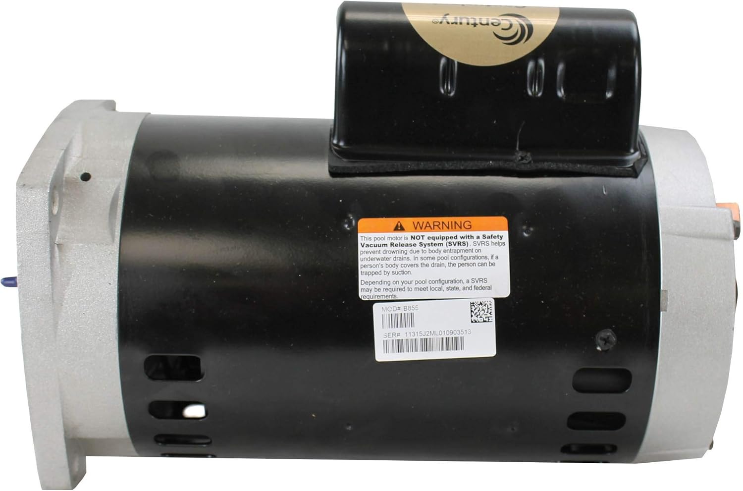 Century Electric B855 2-Horsepower 56Y-Frame Up-Rated Square Flange Replacement Motor (Formerly A.O. Smith)