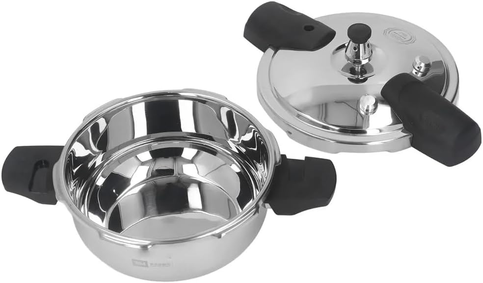 1.8L 18cm Pressure Cooker Stainless Steel Safe Explosion Proof Pressure Cooker Pot for Gas Stove,White-Fruit peach5-0.1 Quarts