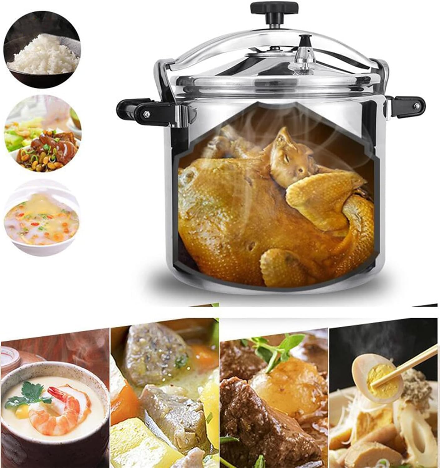 40qt Pressure Cooker, Commercial Very Large Pressure Canners, Multifunction Xplosion Proof Large Steamer Cooking Pressure Cookers, Can Be Used in Kitchens, Hotels, Restau,15 Quarts