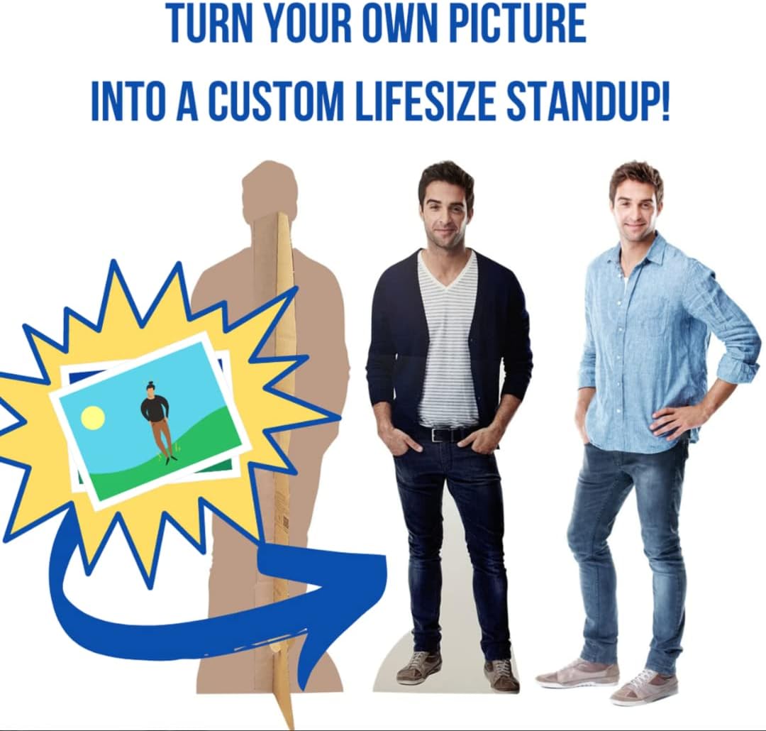 Custom Life Size Cardboard Cutout - Personalized High Resolution Stand Up Custom Cutout Upload Your Own Photo - Perfect for Wedding and Birthday (Cardboard, 49-Inch to 72-Inch)