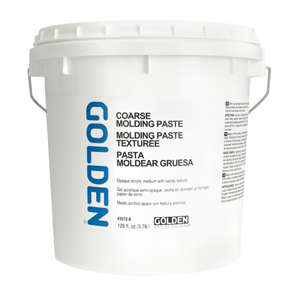 Coarse Molding Paste by GOLDEN, 128 fl. oz. Jar, Professional Acrylic Paste Medium, Opaque
